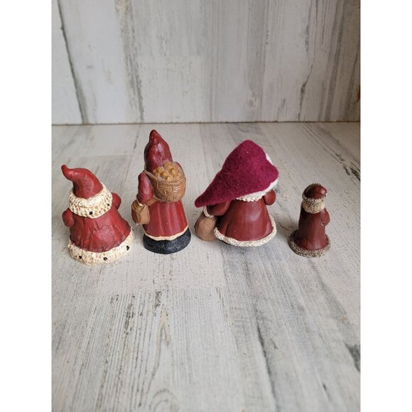 Vintage variety Santa Claus bear miniature folk art Figure Set decor - Picture 5 of 6